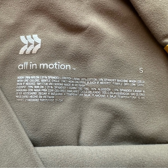 All In Motion Women's Everyday Soft Ultra High Rise Leggings Taupe Dark Brown S - Picture 5 of 8